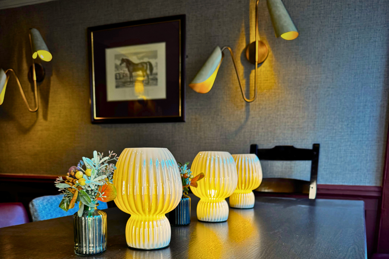 Swan and Royal table decorations in the restaurant