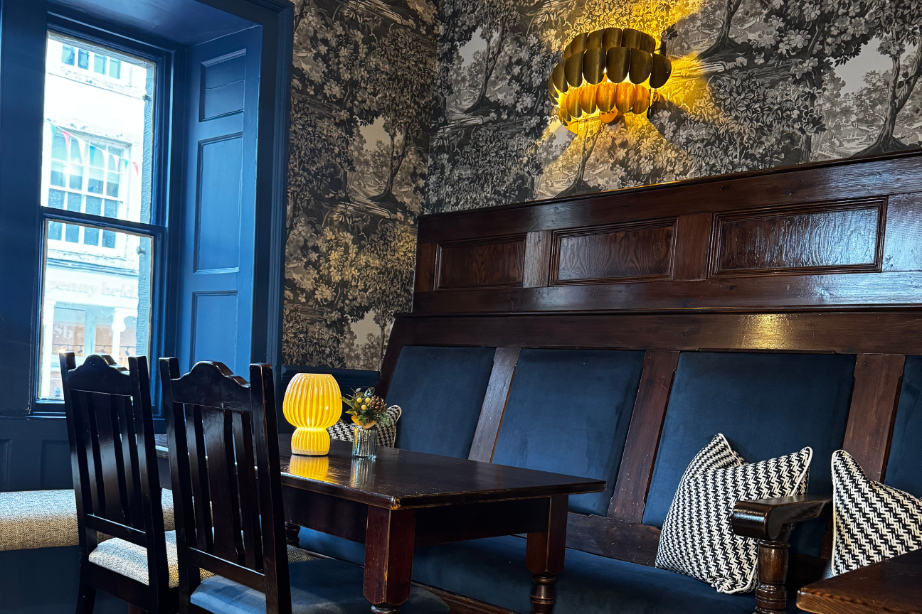 Original seating inside the Swan & Royal post pub renovations